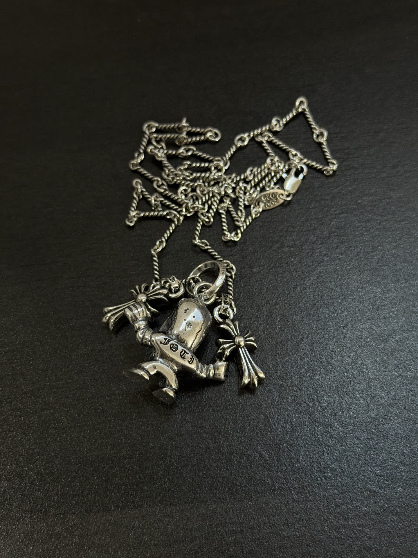 Chrome Hearts Silver Skull Pendant Necklace